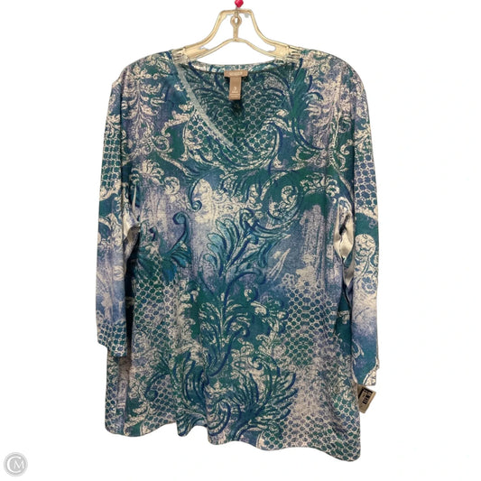 Top Long Sleeve By Chicos In Blue, Size: Xl