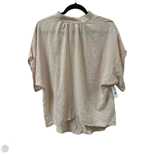 Top Short Sleeve By Shein In Cream, Size: M