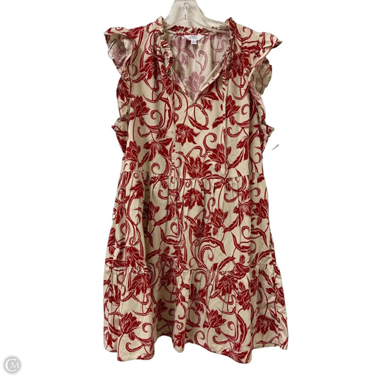 Dress Casual Short By Time And Tru In Cream & Orange, Size: Xl