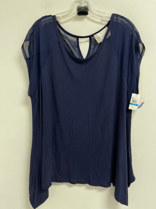 Top Short Sleeve By Vince Camuto In Navy, Size: Xl