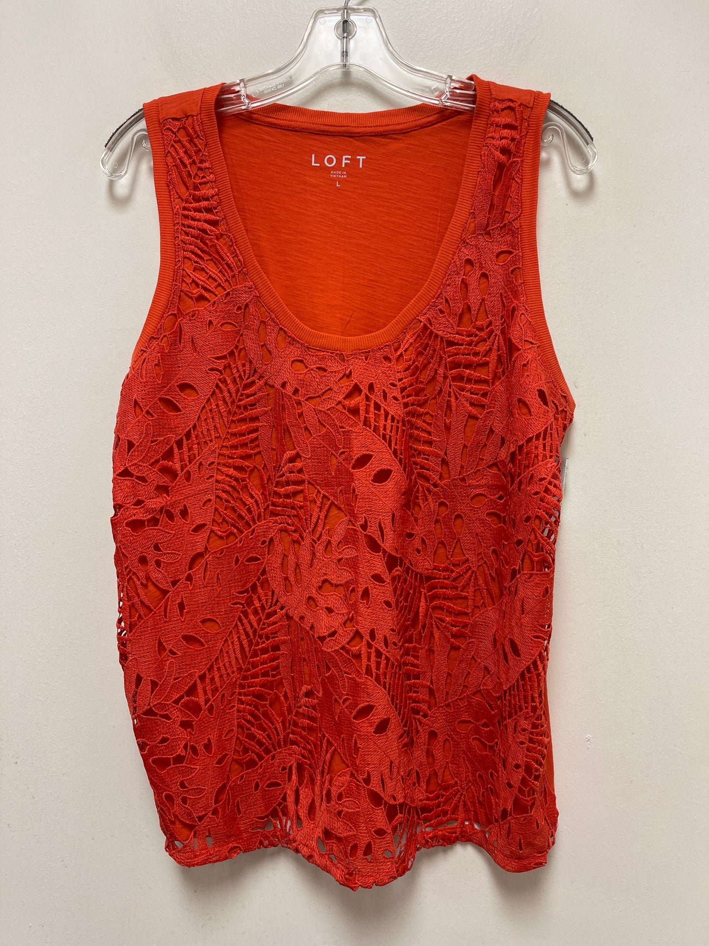 Orange Top Sleeveless Loft, Size L