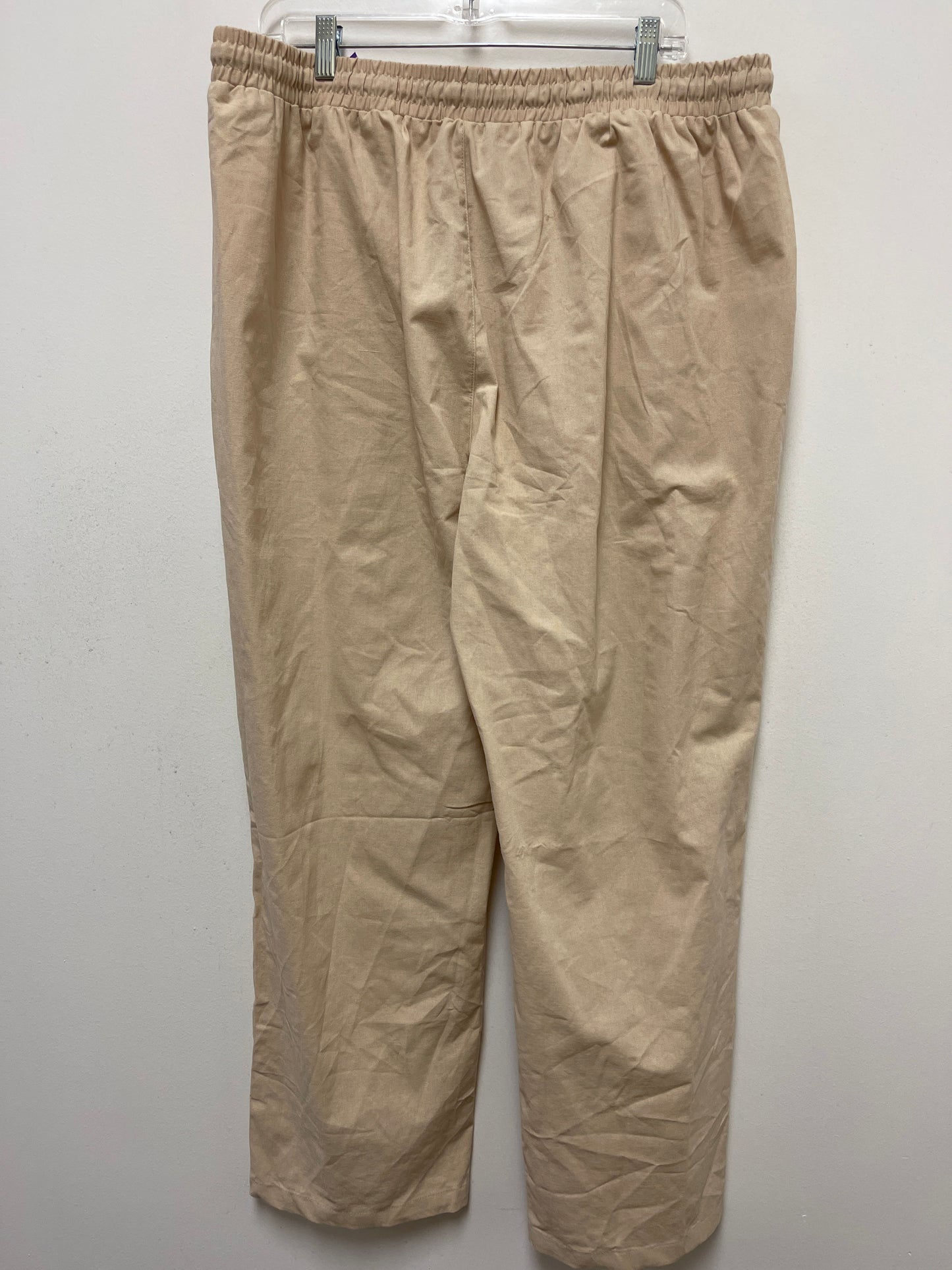 Tan Pants Linen Clothes Mentor, Size 2x