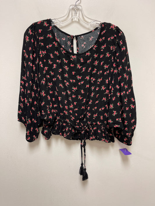 Black Top Long Sleeve Clothes Mentor, Size M