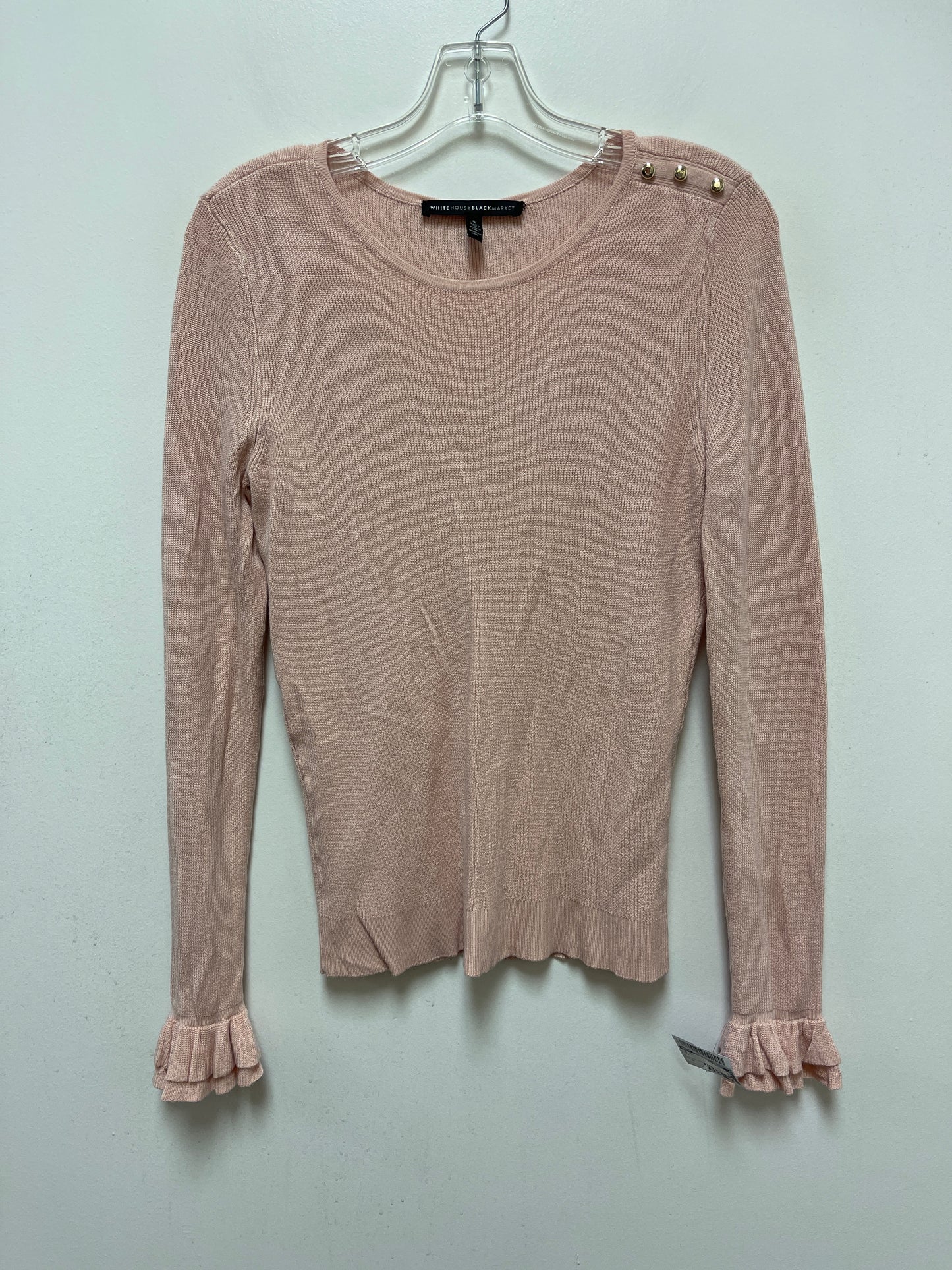 Pink Top Long Sleeve White House Black Market, Size S