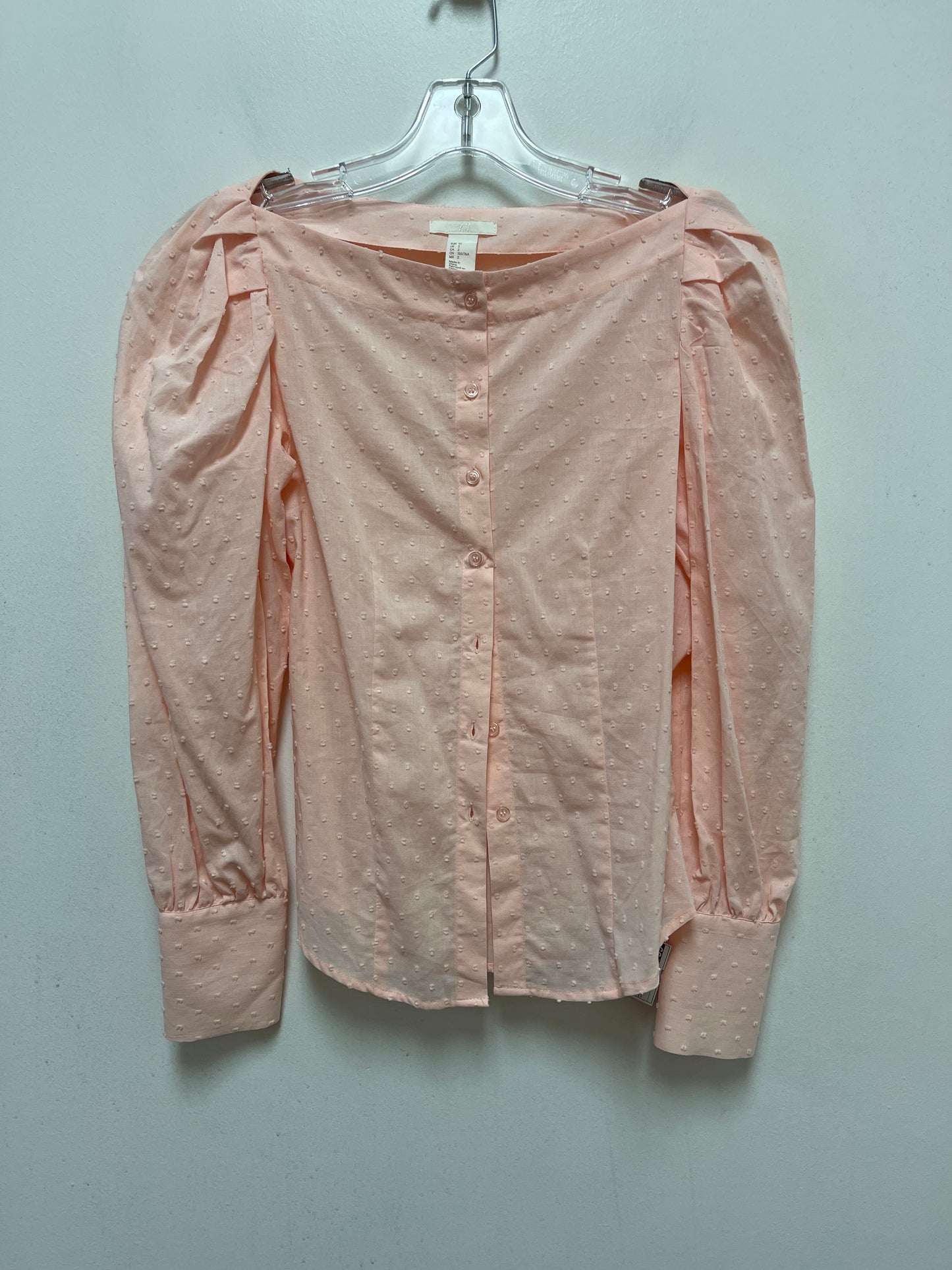 Pink Blouse Long Sleeve H&m, Size Xs