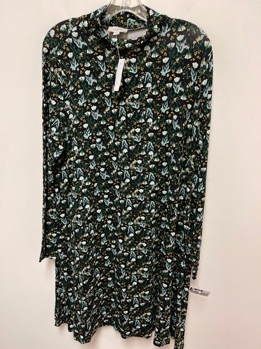 Floral Print Dress Casual Short Loft, Size L