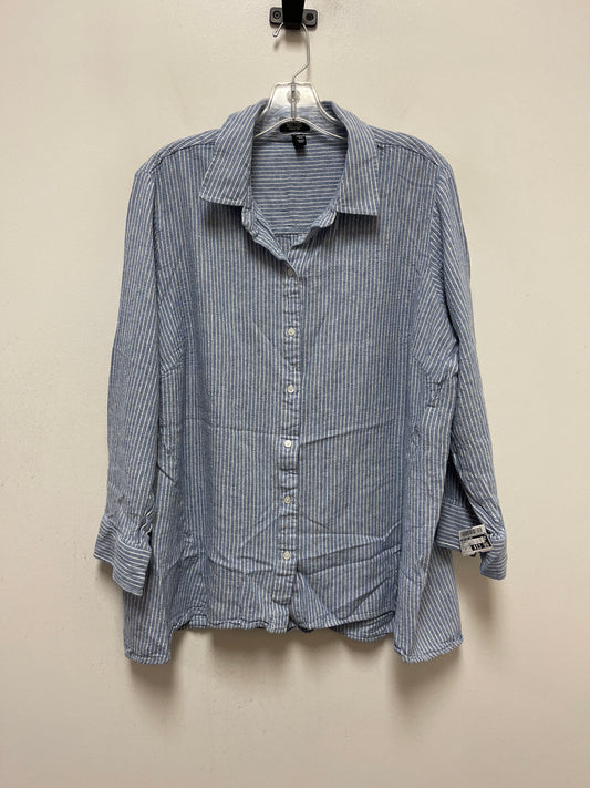 Blue Blouse Long Sleeve Jones New York, Size 2x