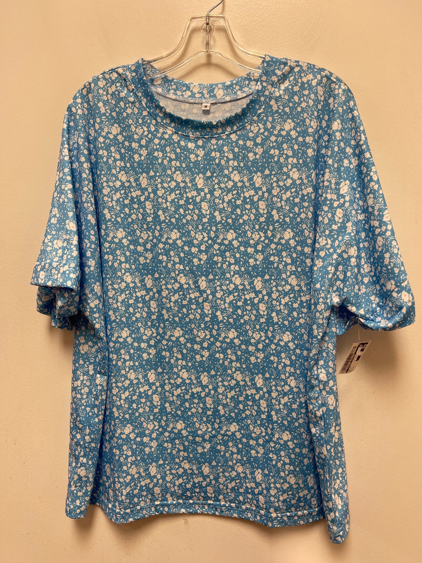 Blue Top Short Sleeve Clothes Mentor, Size M