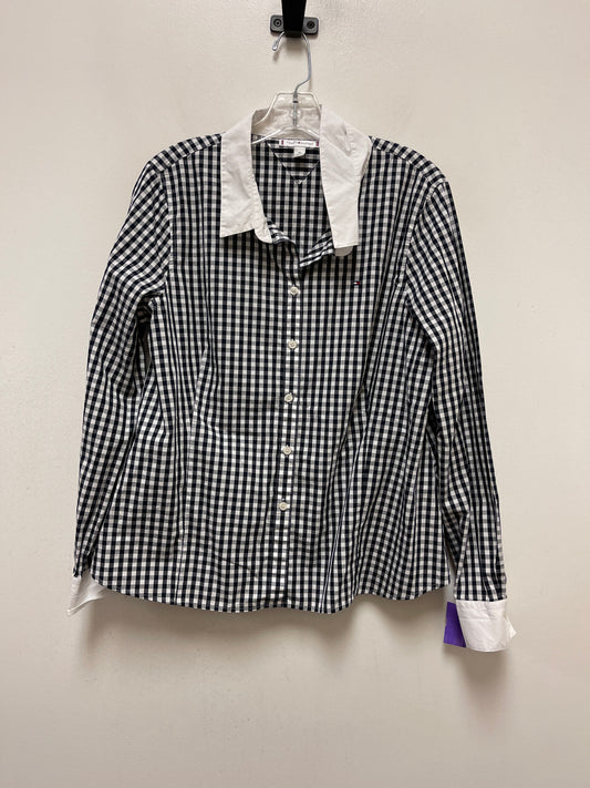 Navy Blouse Long Sleeve Tommy Hilfiger, Size Xl