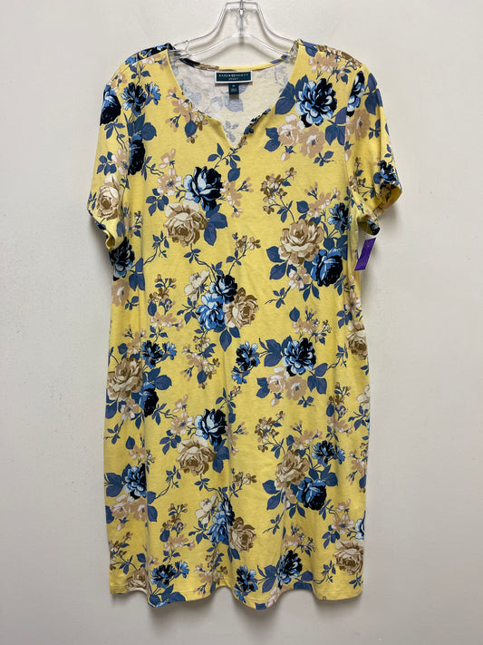 Yellow Dress Casual Short Karen Scott, Size Xl