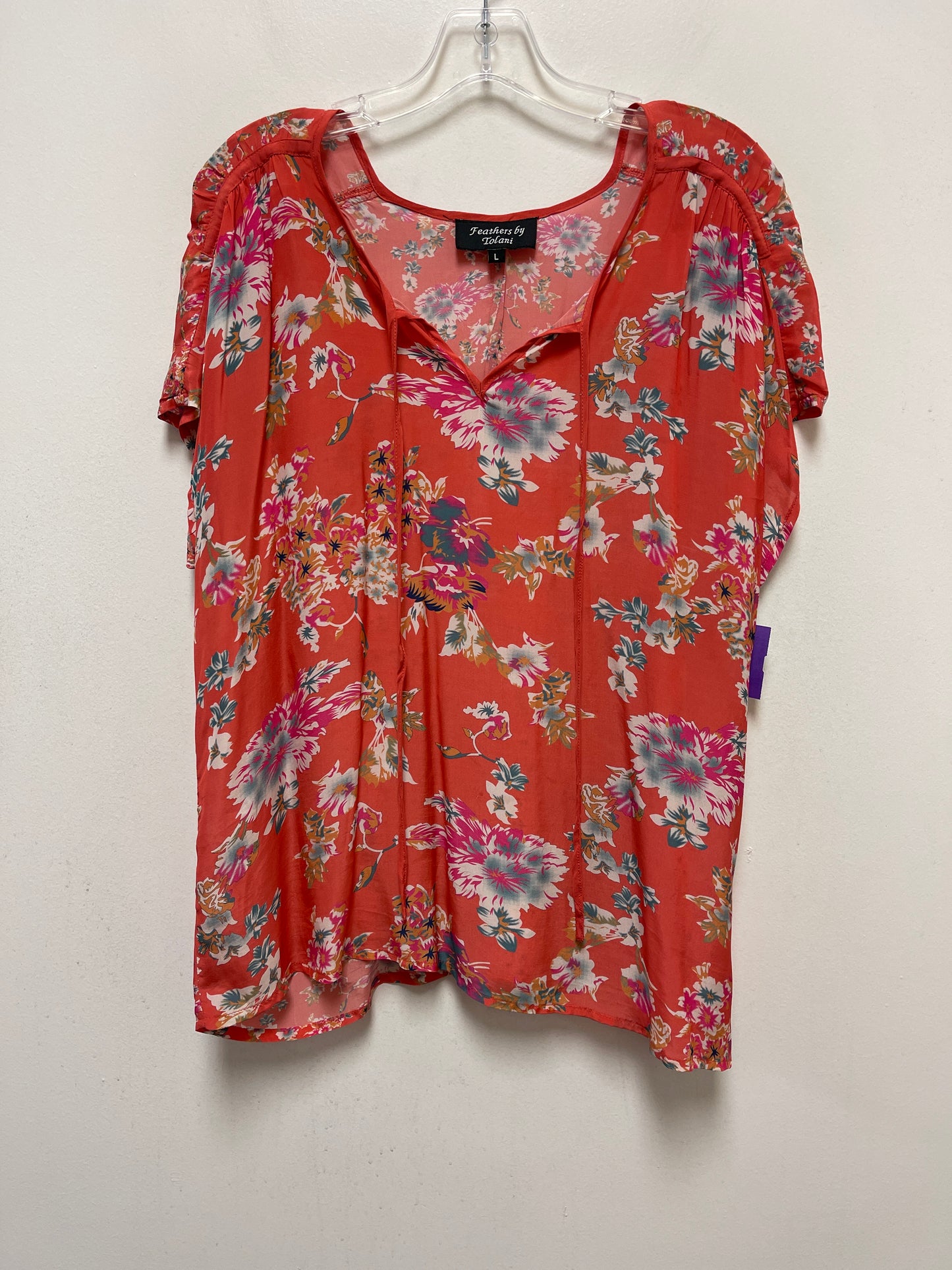 Coral Top Short Sleeve Clothes Mentor, Size L