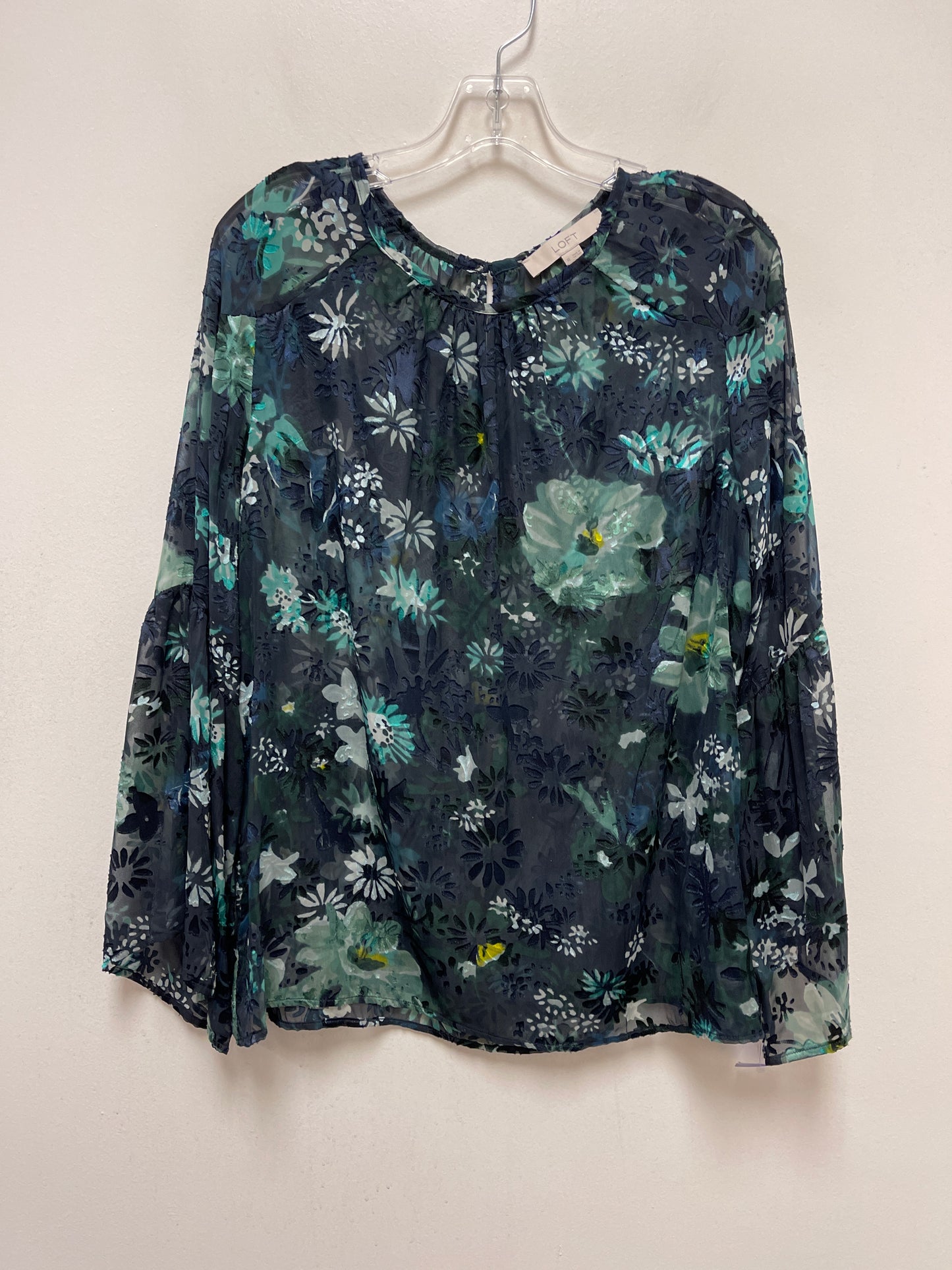 Navy Top Long Sleeve Loft, Size Xl