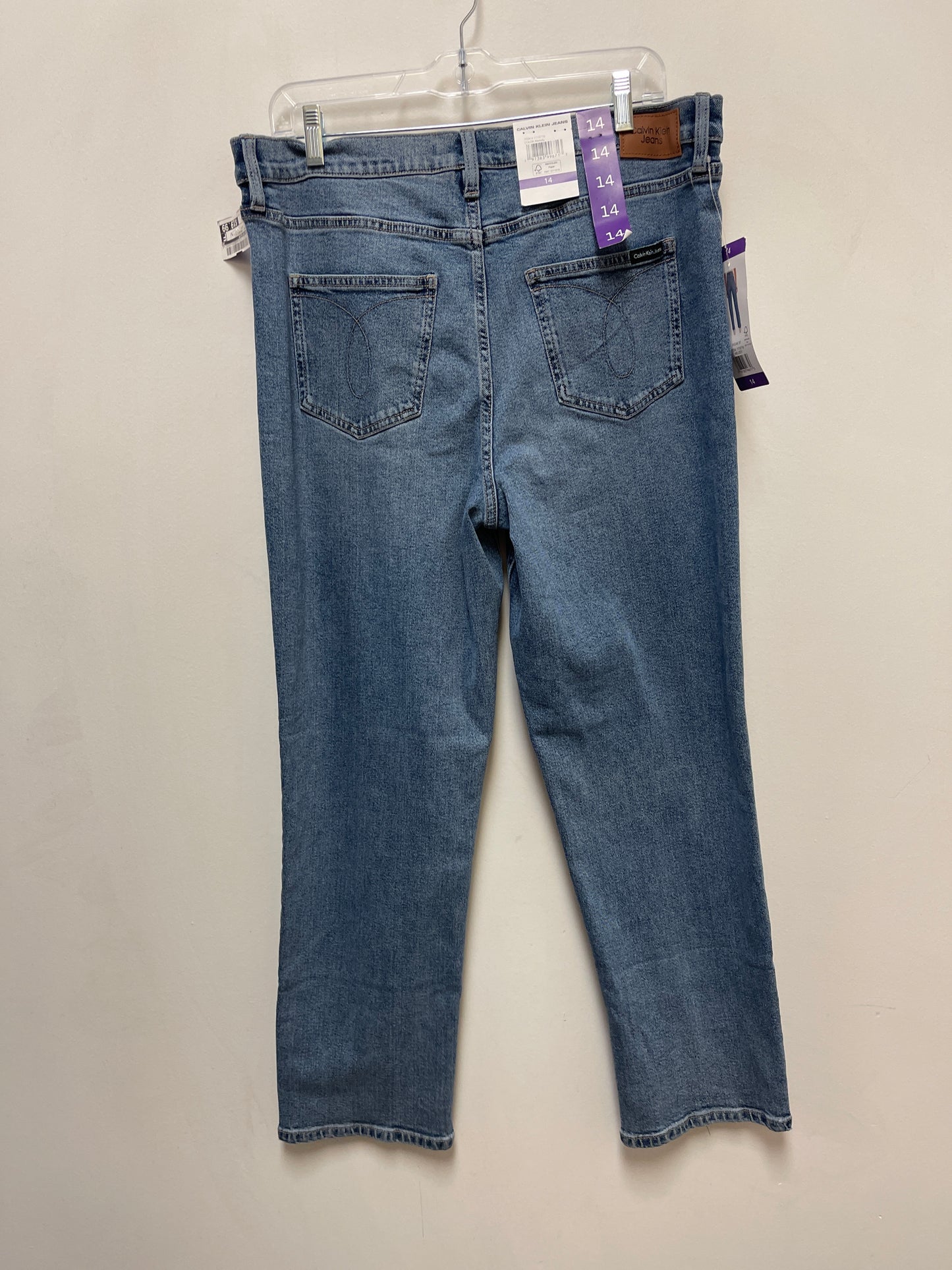 Jeans Straight By Calvin Klein In Blue Denim, Size: 14