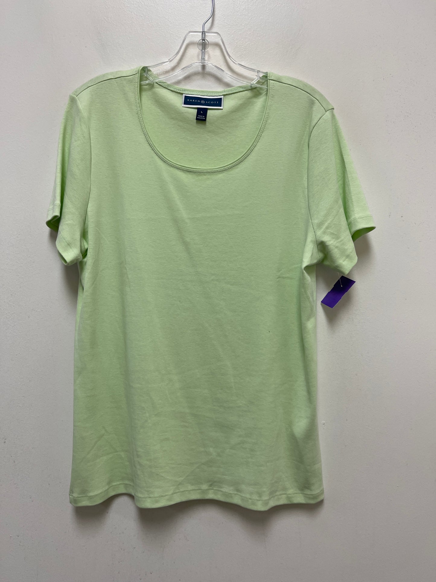 Green Top Short Sleeve Karen Scott, Size L