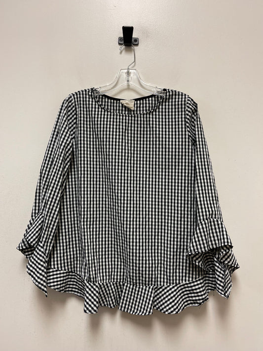 Black & White Top Long Sleeve Clothes Mentor, Size L