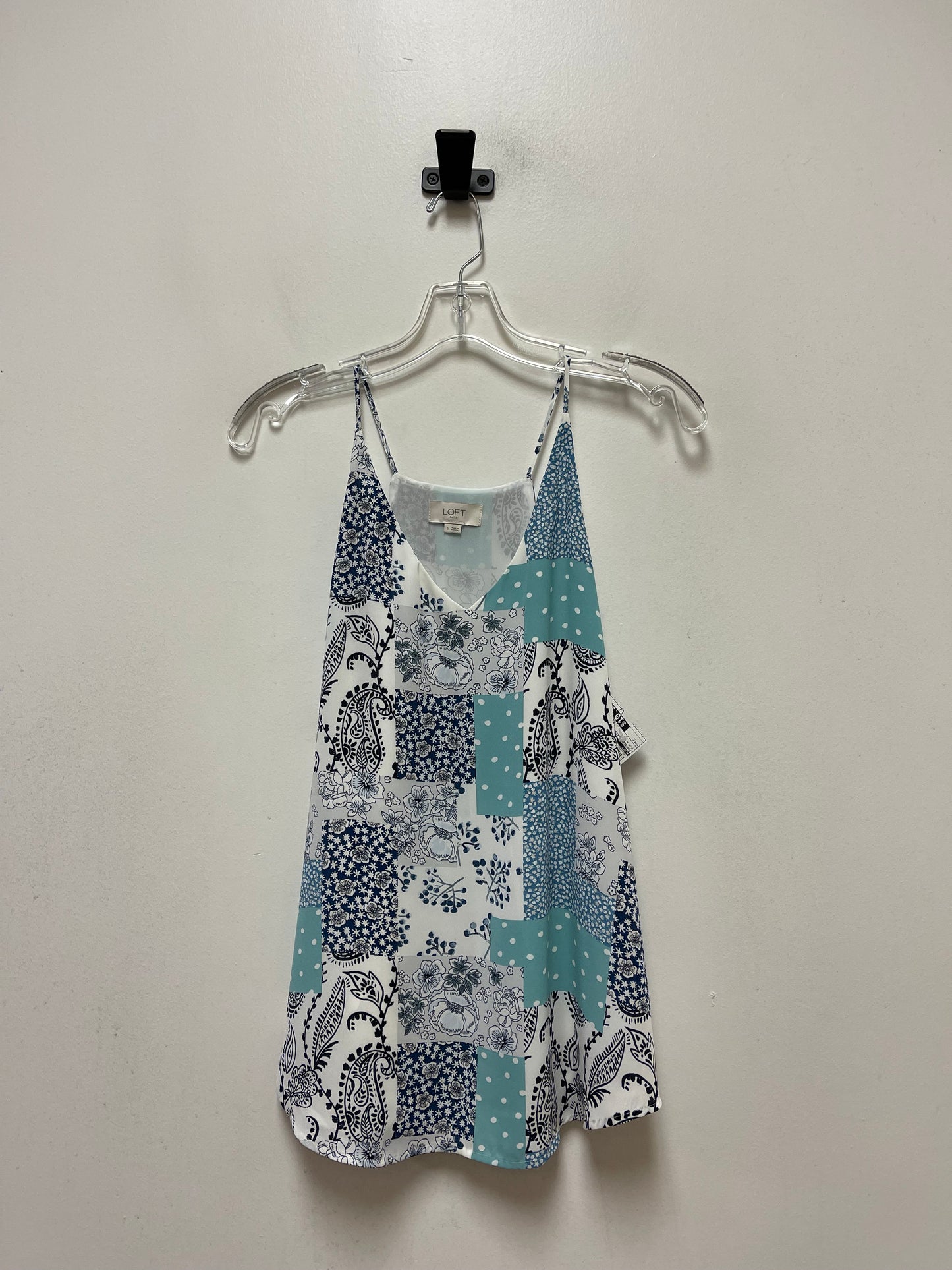 Blue & Green Top Sleeveless Loft, Size S