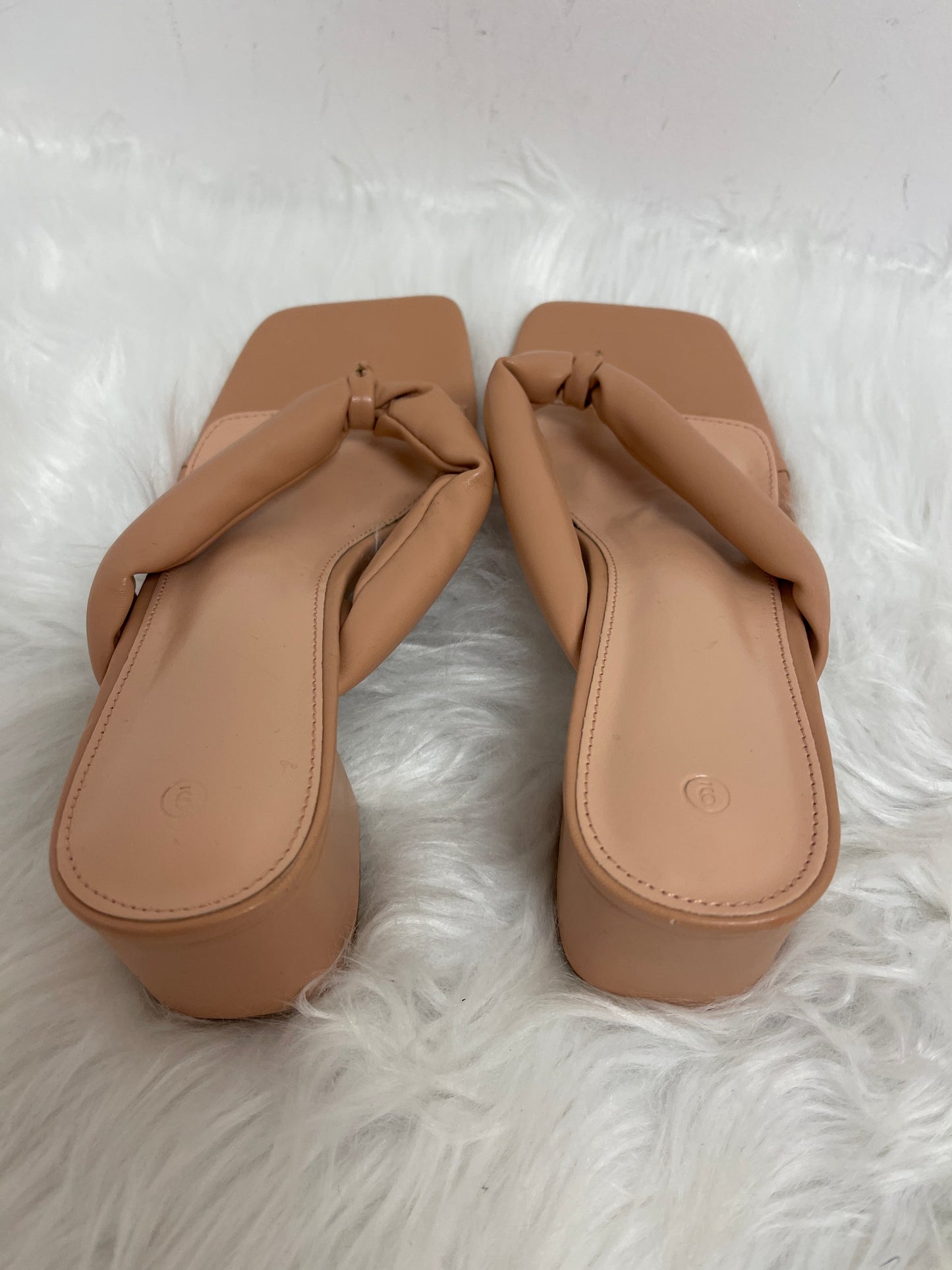 Tan Sandals Heels Block Clothes Mentor, Size 9