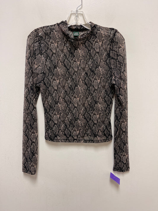 Snakeskin Print Top Long Sleeve Wild Fable, Size M