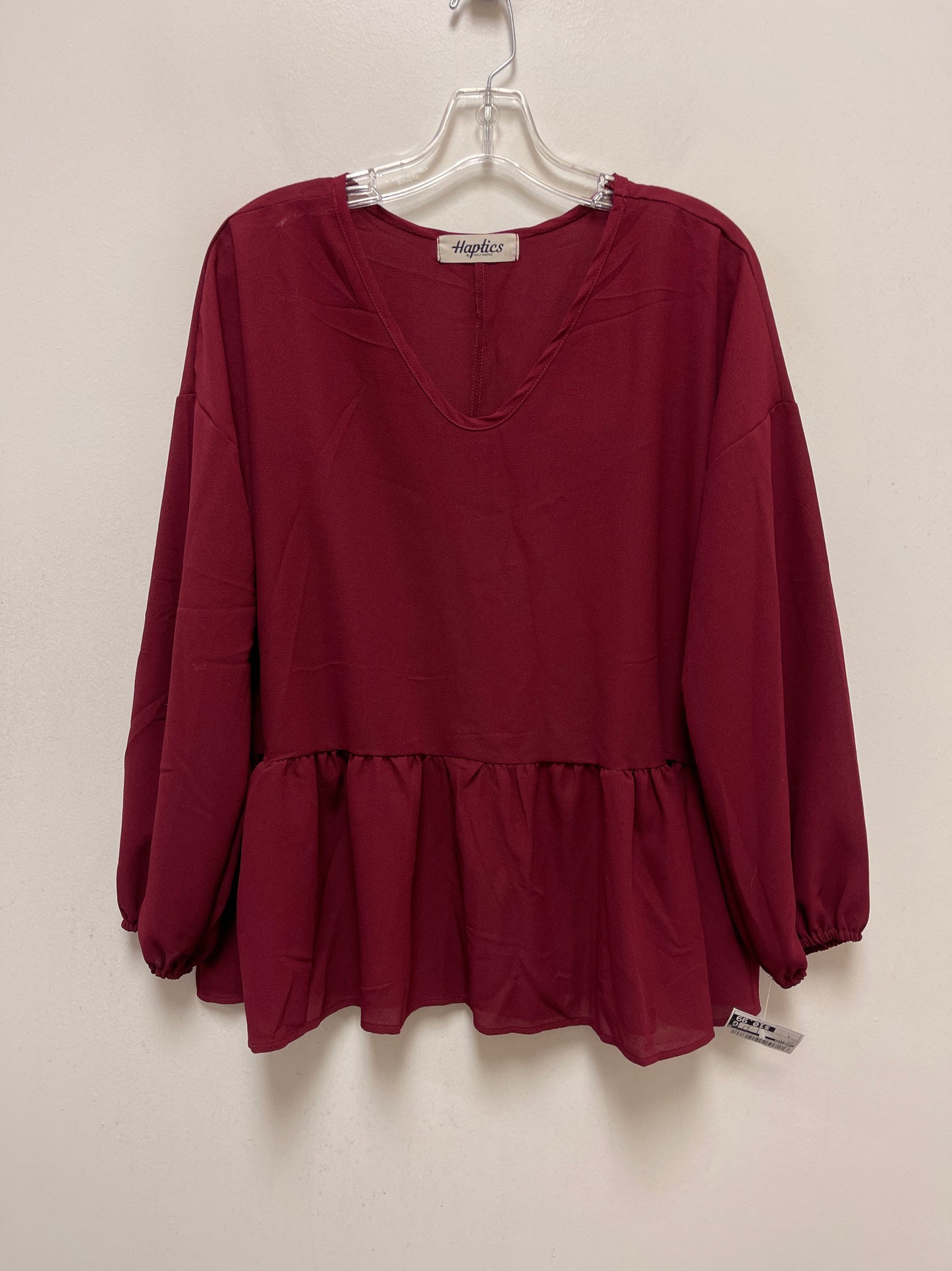 Red Top Long Sleeve Haptics, Size S