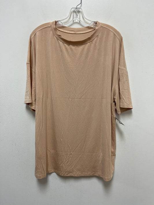 Tan Top Short Sleeve Clothes Mentor, Size M