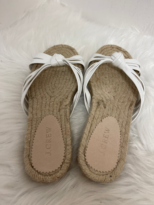 White Sandals Flats J. Crew, Size 8