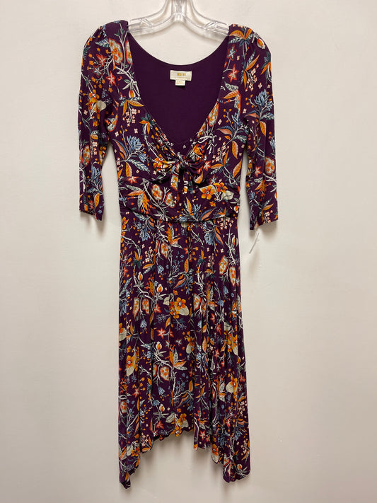 Purple Dress Casual Midi Maeve, Size Xs