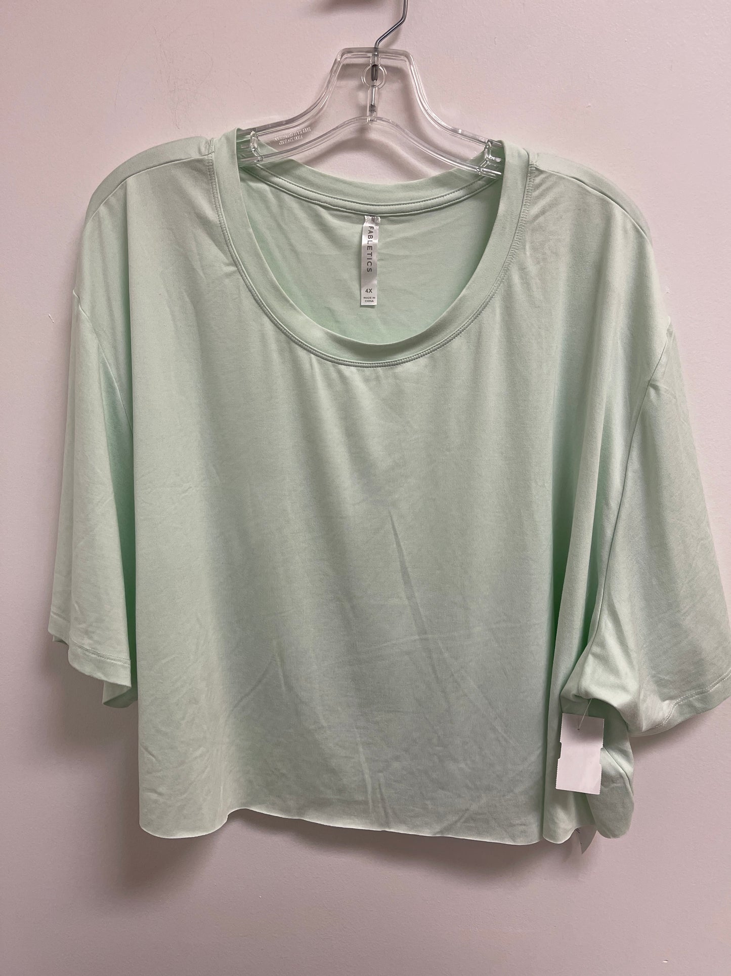 Green Athletic Top Short Sleeve Fabletics, Size 4x