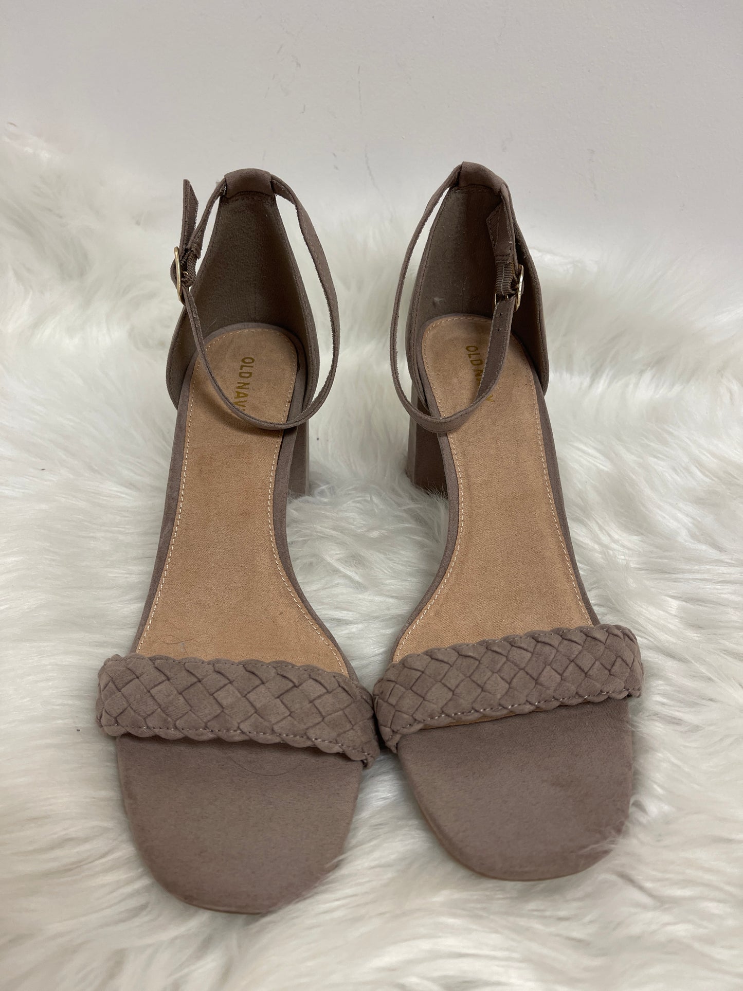 Taupe Sandals Heels Block Old Navy, Size 10