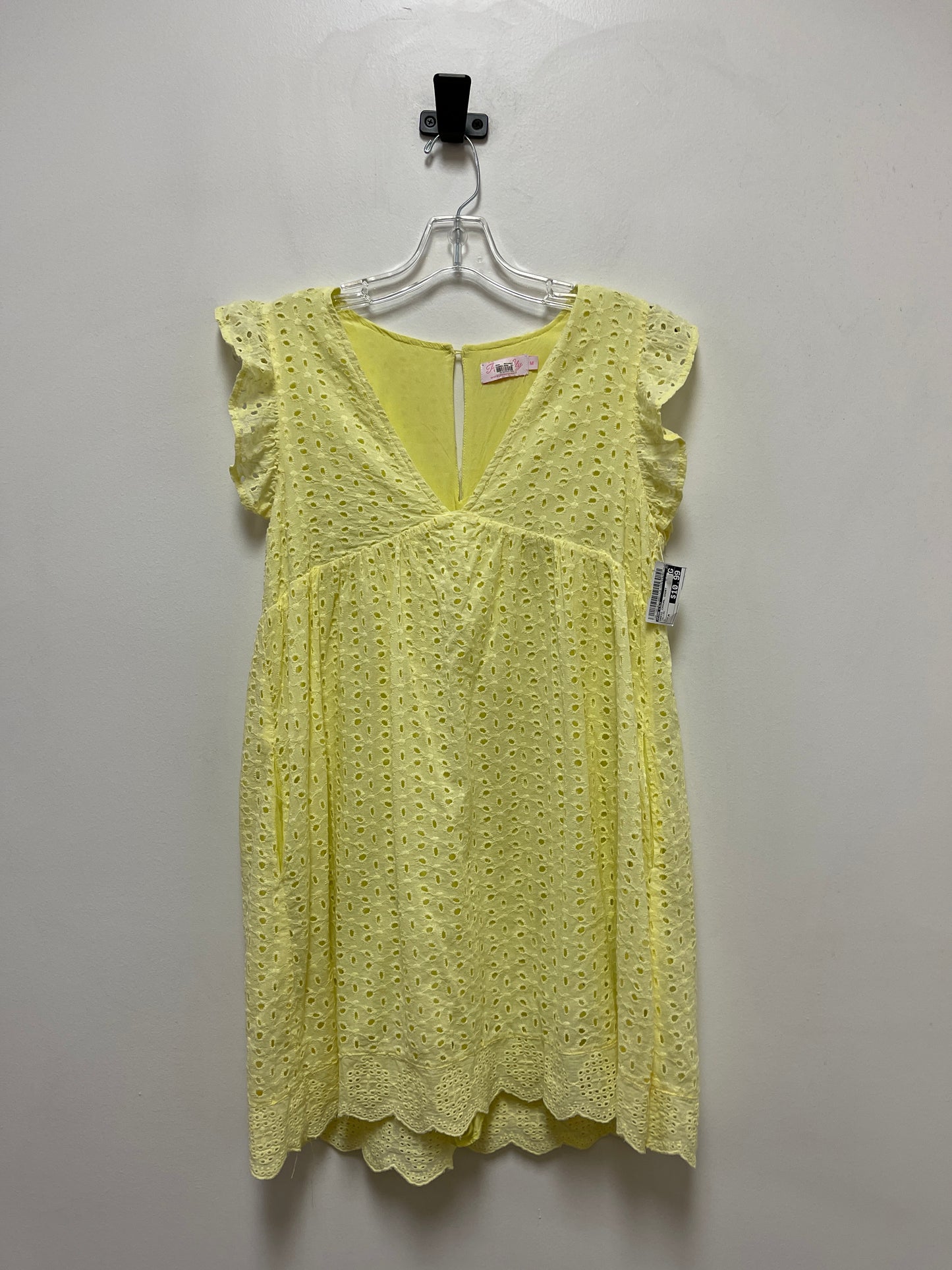 Yellow Dress Casual Short Pink Lily, Size M