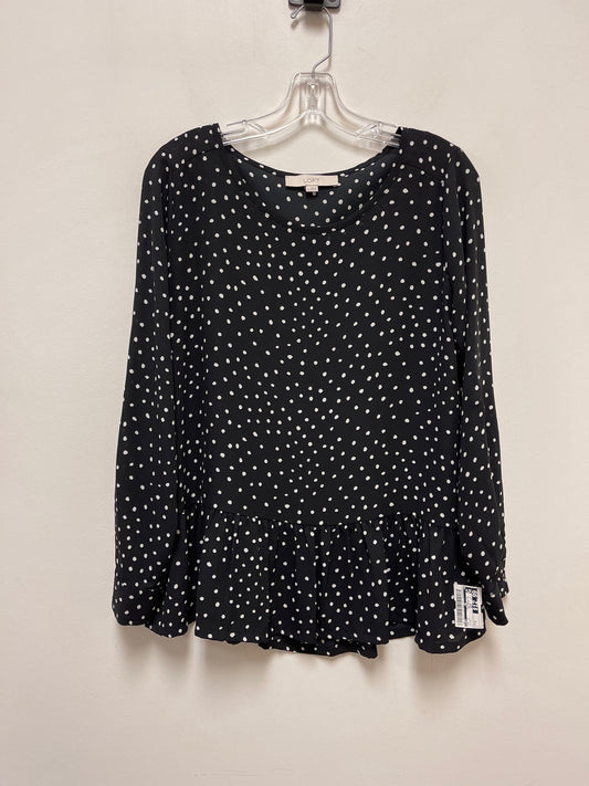 Black Top Long Sleeve Loft, Size S