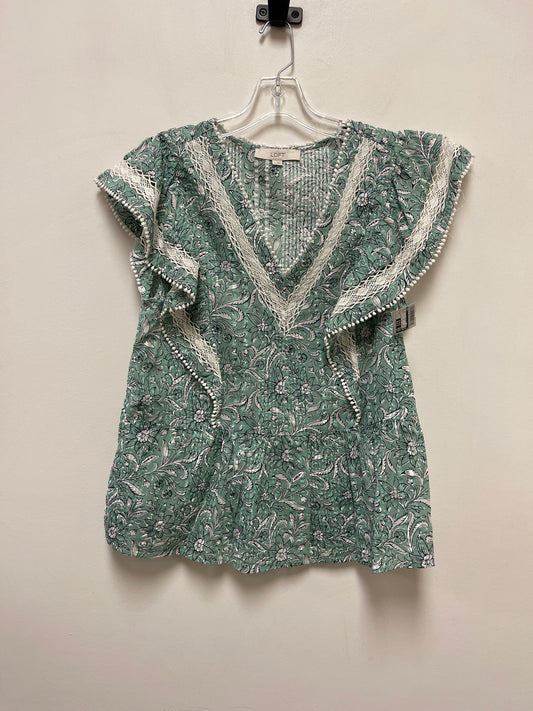 Green Top Short Sleeve Loft, Size M