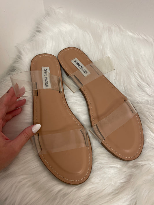 Clear Sandals Flats Steve Madden, Size 10