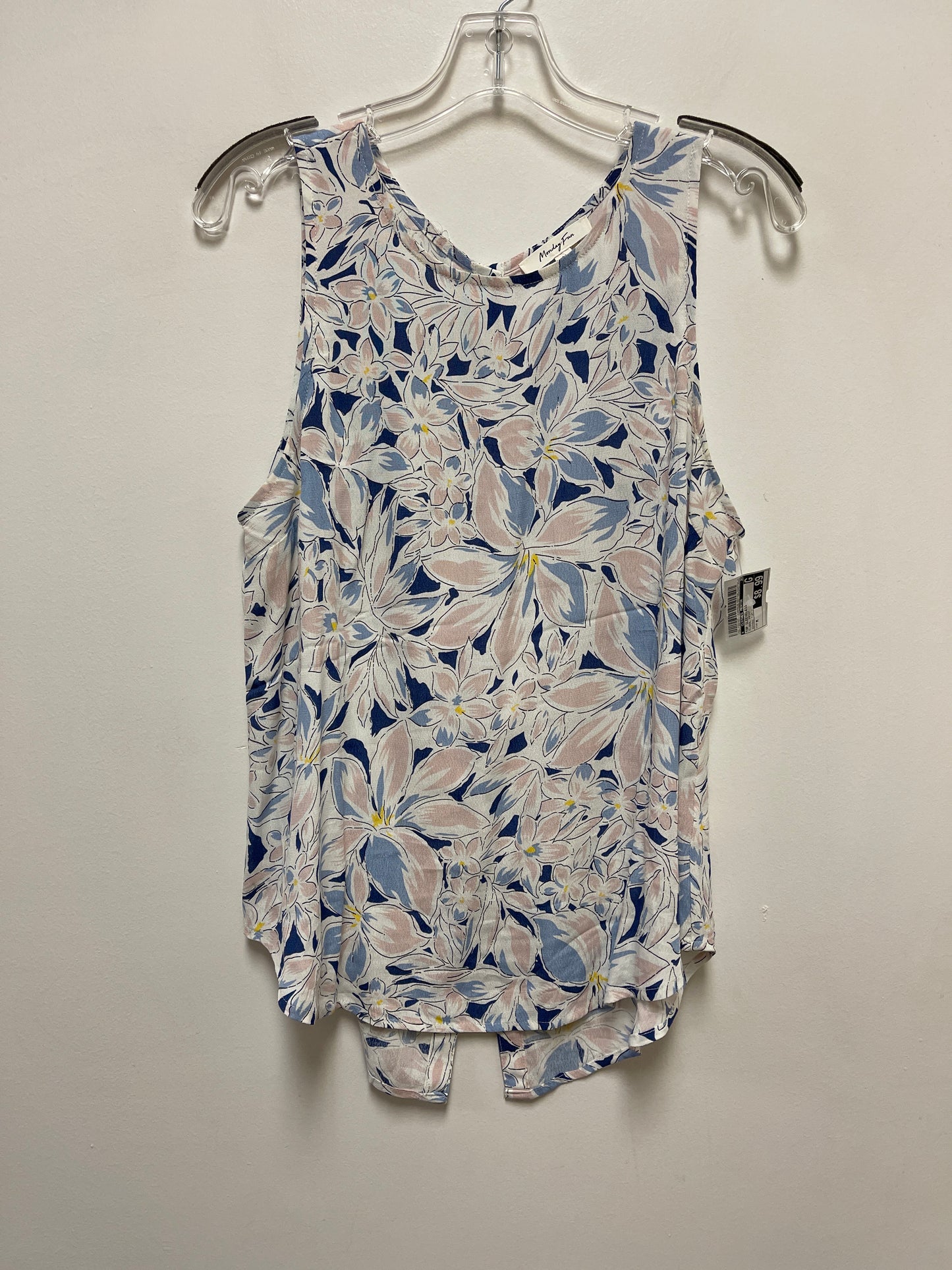 Floral Print Top Sleeveless Clothes Mentor, Size M