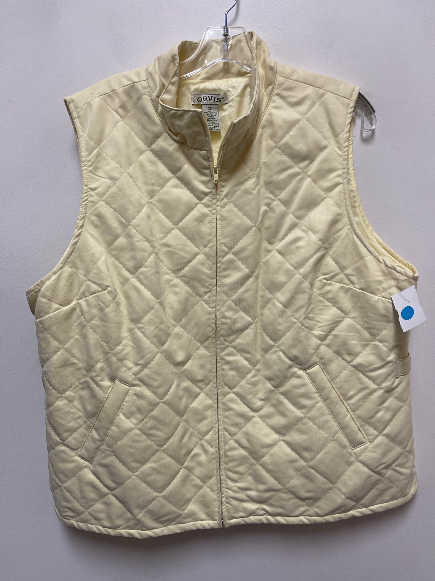 Vest Puffer & Quilted By Orvis In Yellow, Size: Xl