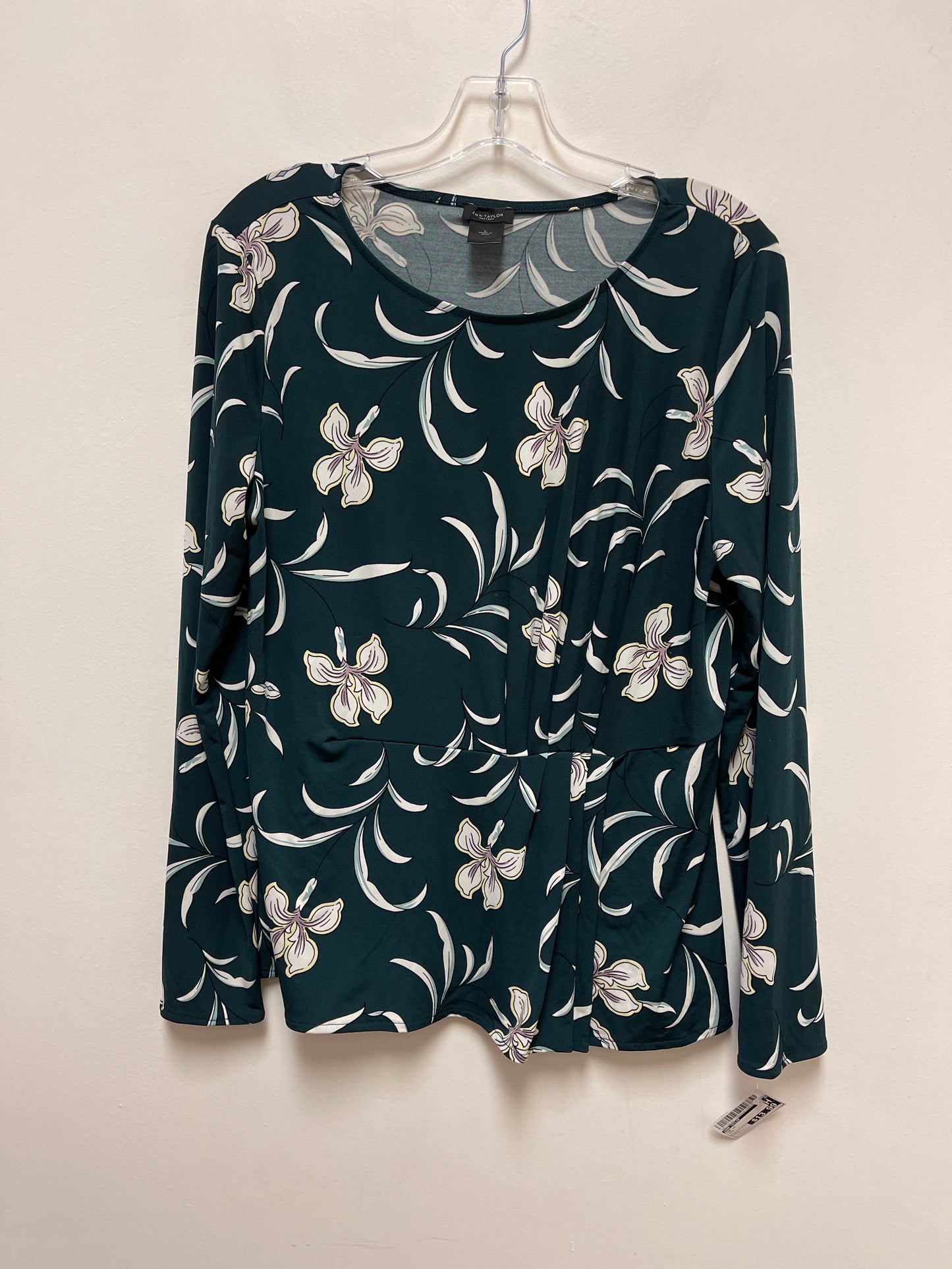 Top Long Sleeve By Ann Taylor In Teal, Size: L