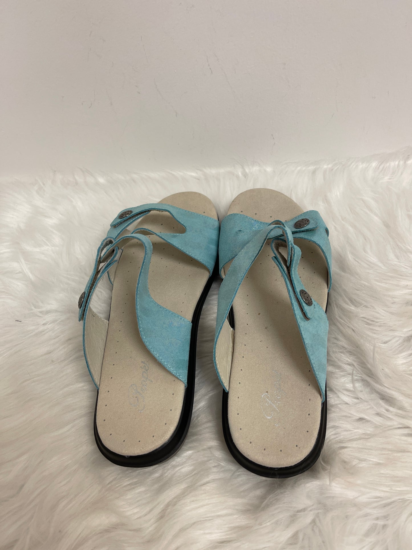 Sandals Flats By Clothes Mentor In Blue, Size: 11