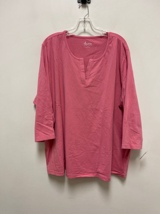 Top Long Sleeve By Denim And Co Qvc In Pink, Size: 3x