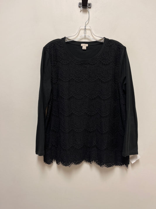 Top Long Sleeve By J. Crew In Black, Size: Xl