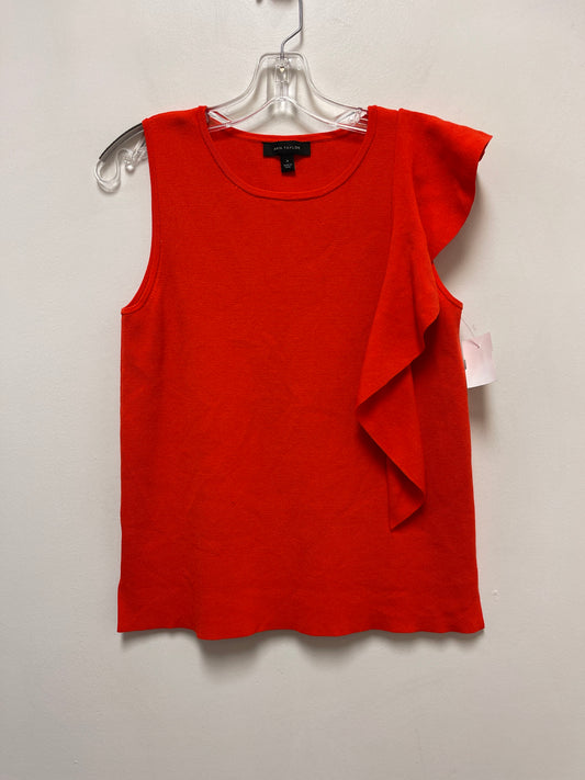 Top Sleeveless By Ann Taylor In Orange, Size: M