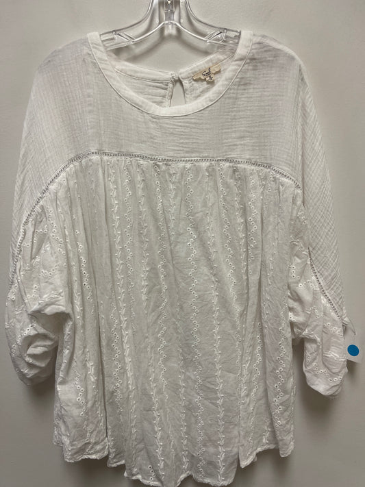 Tunic Long Sleeve By Easel In White, Size: S