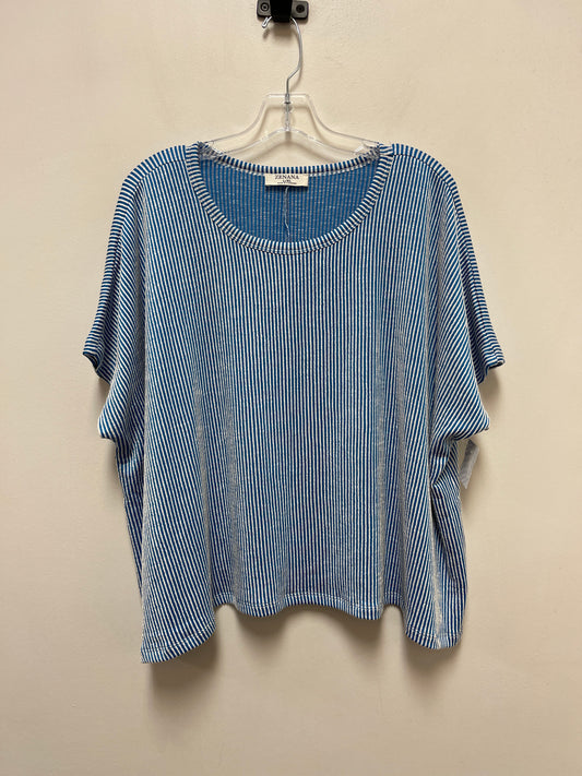 Top Short Sleeve By Zenana Outfitters In Blue, Size: L