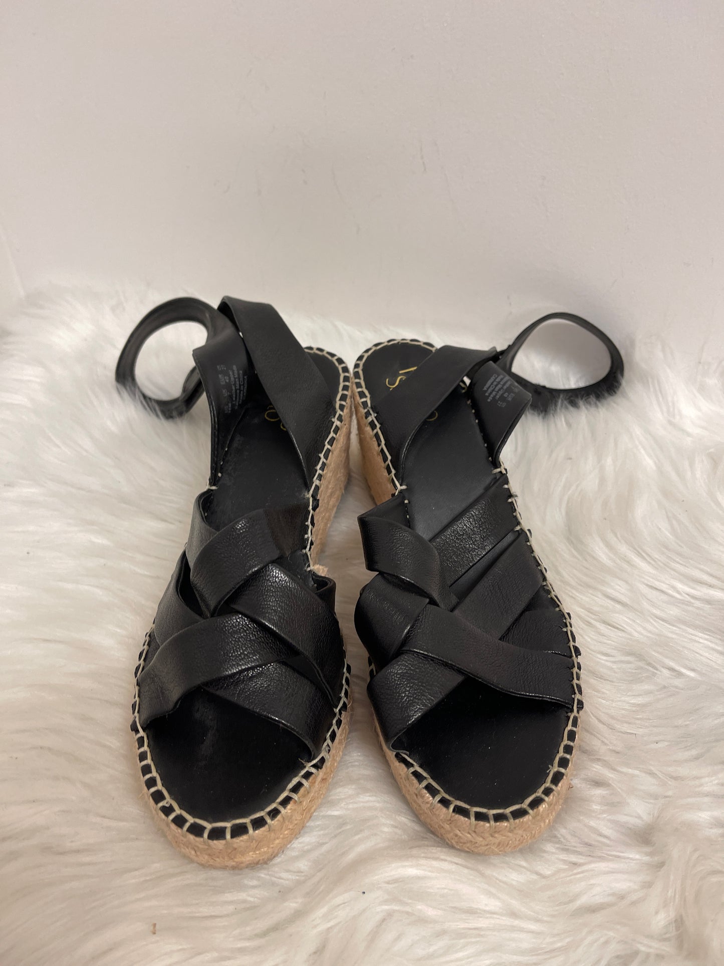 Sandals Heels Wedge By Franco Sarto In Black, Size: 10