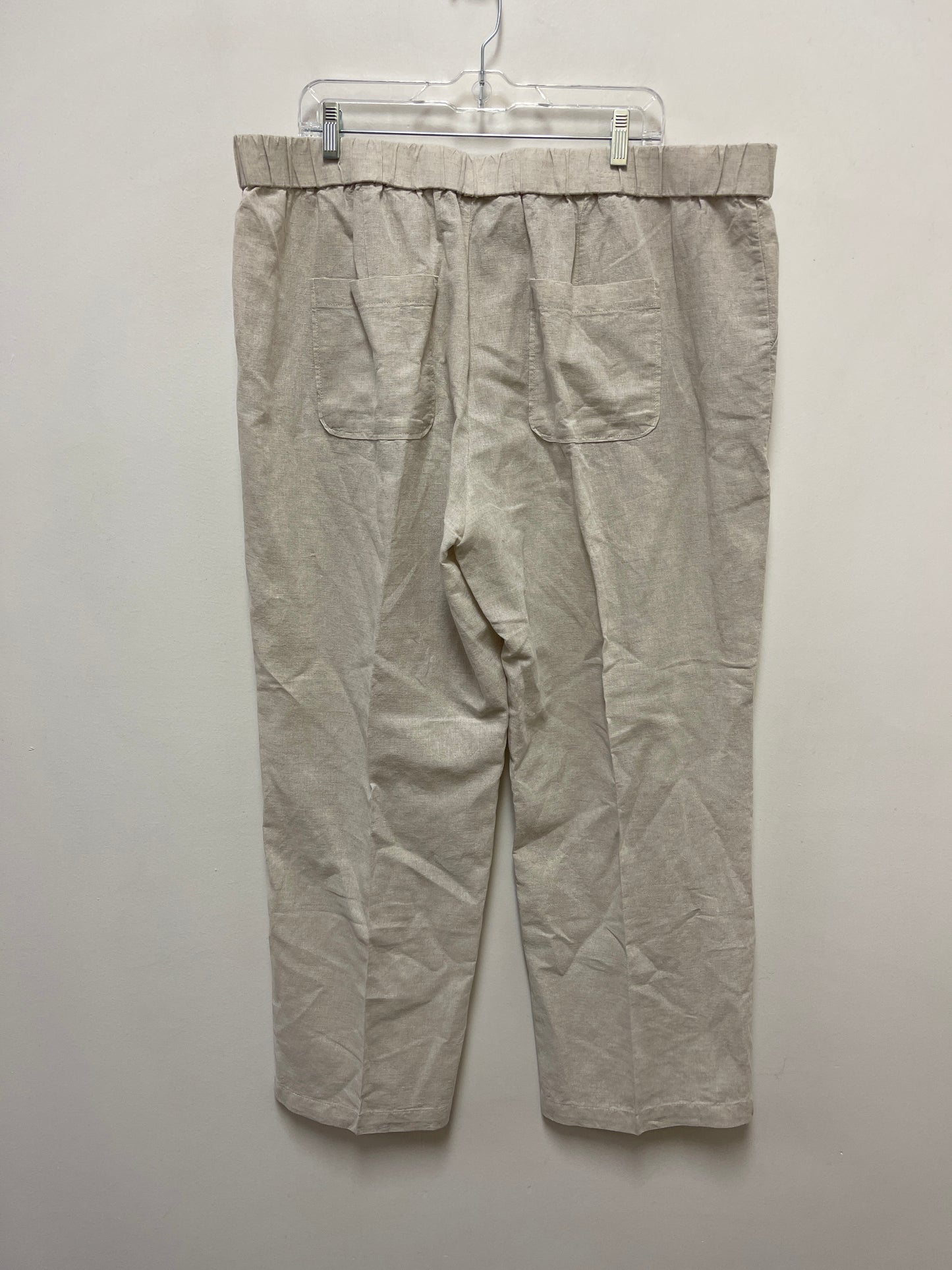 Pants Linen By Liz Claiborne In Tan, Size: 2x