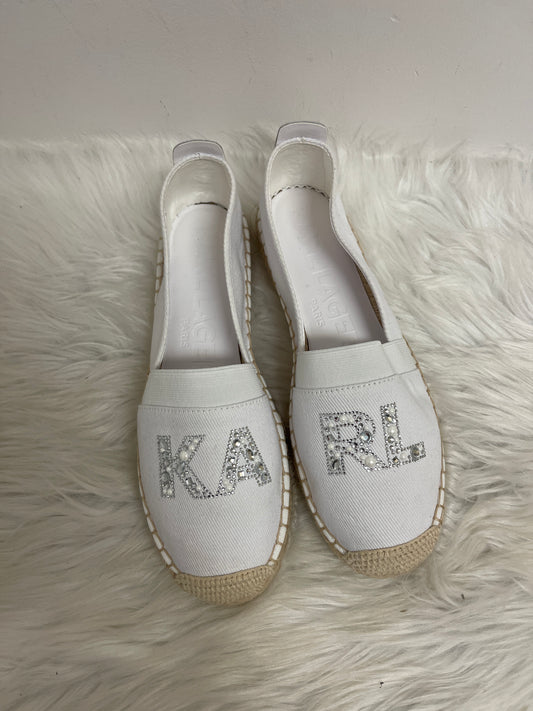 Shoes Designer By Karl Lagerfeld In White, Size: 9