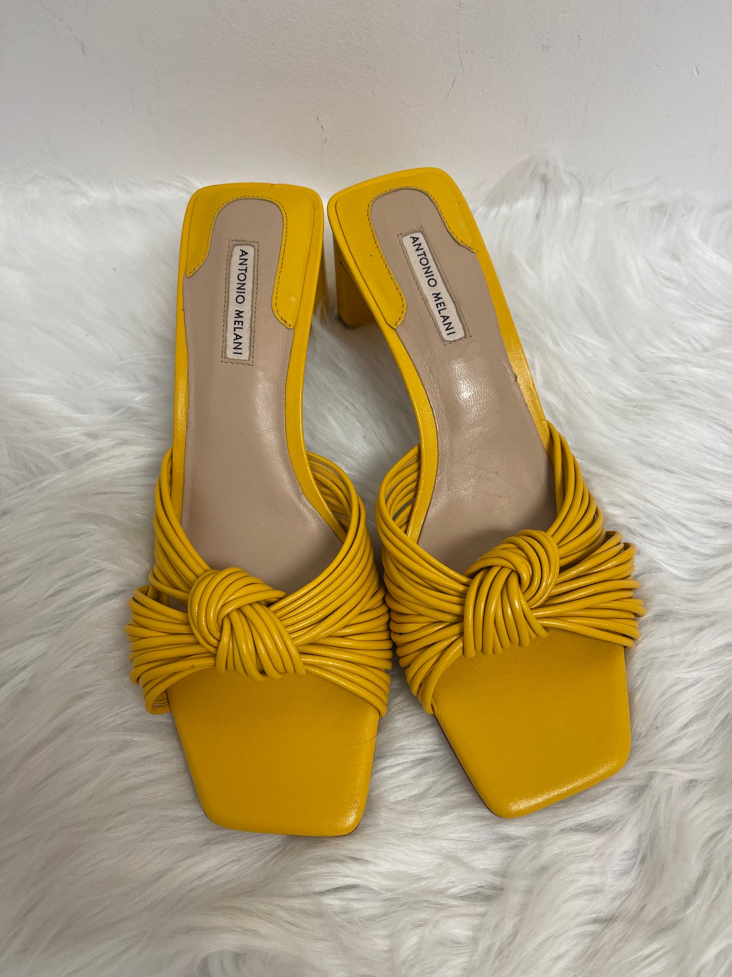 Sandals Heels Block By Antonio Melani In Yellow, Size: 9.5