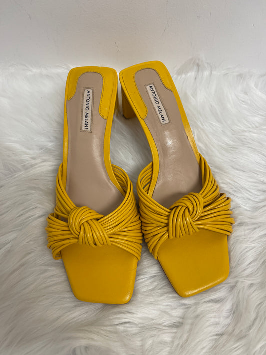 Sandals Heels Block By Antonio Melani In Yellow, Size: 9.5