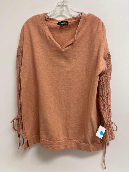 Sweater By Suzanne Betro In Peach, Size: Xl