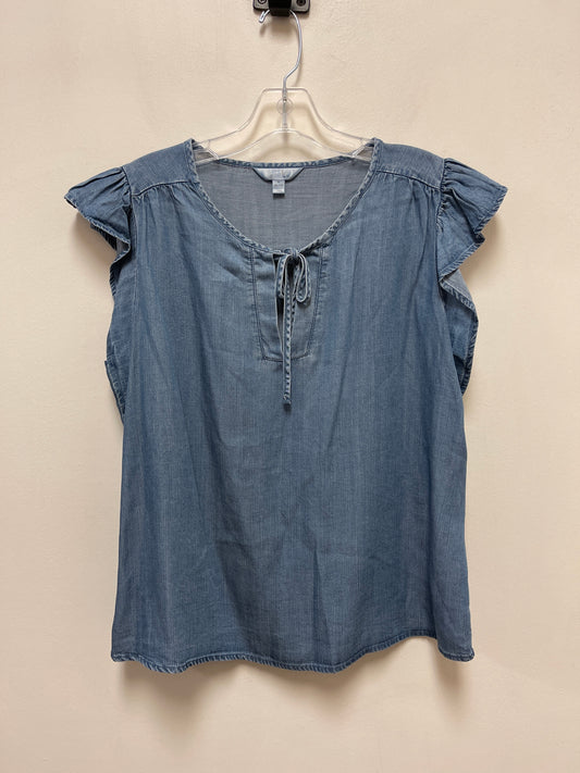 Top Sleeveless By Time And Tru In Blue, Size: M