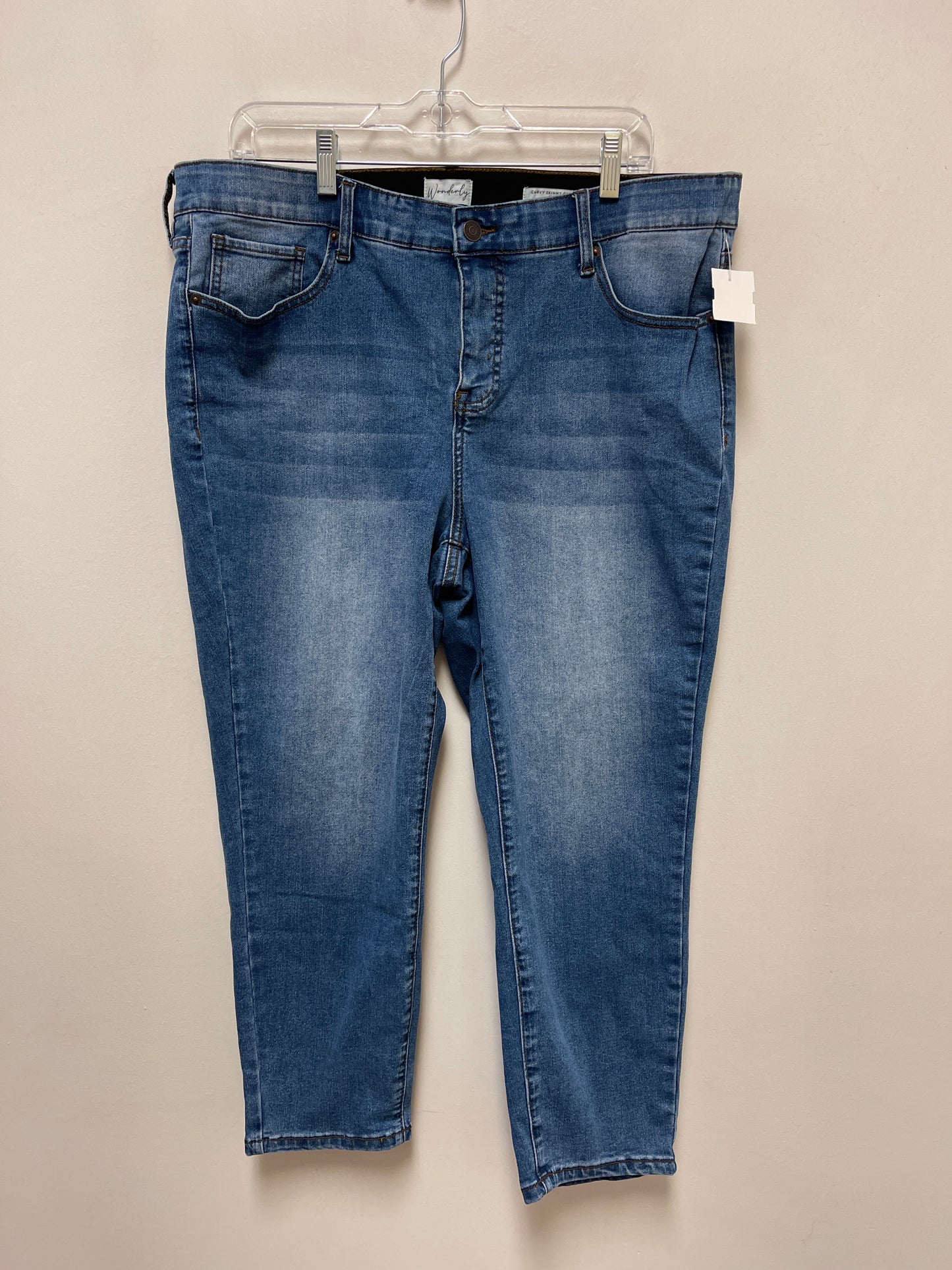 Jeans Skinny By Wonderly In Blue Denim, Size: 16