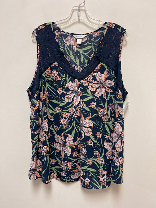 Top Sleeveless By Cj Banks In Navy, Size: 2x